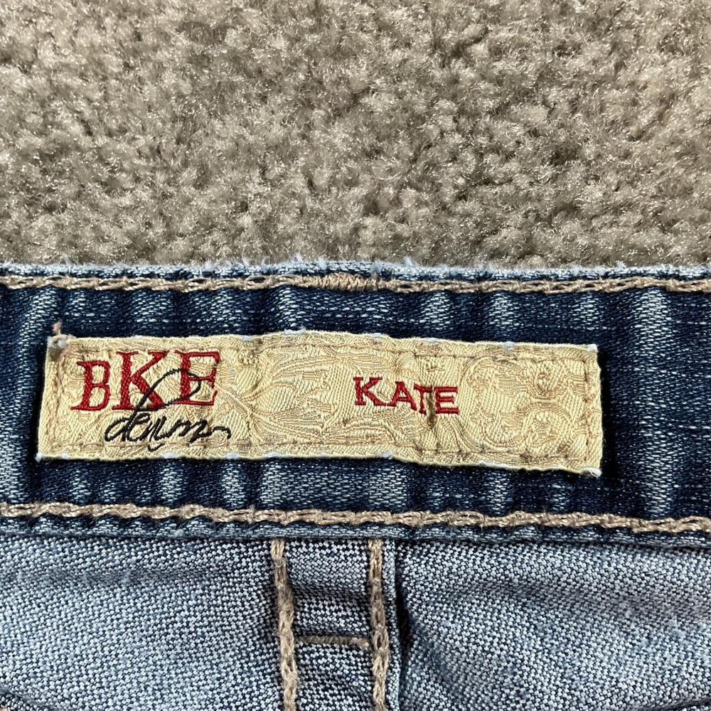 Women's B K E Blue Flared Jeans - Picture 6 of 9